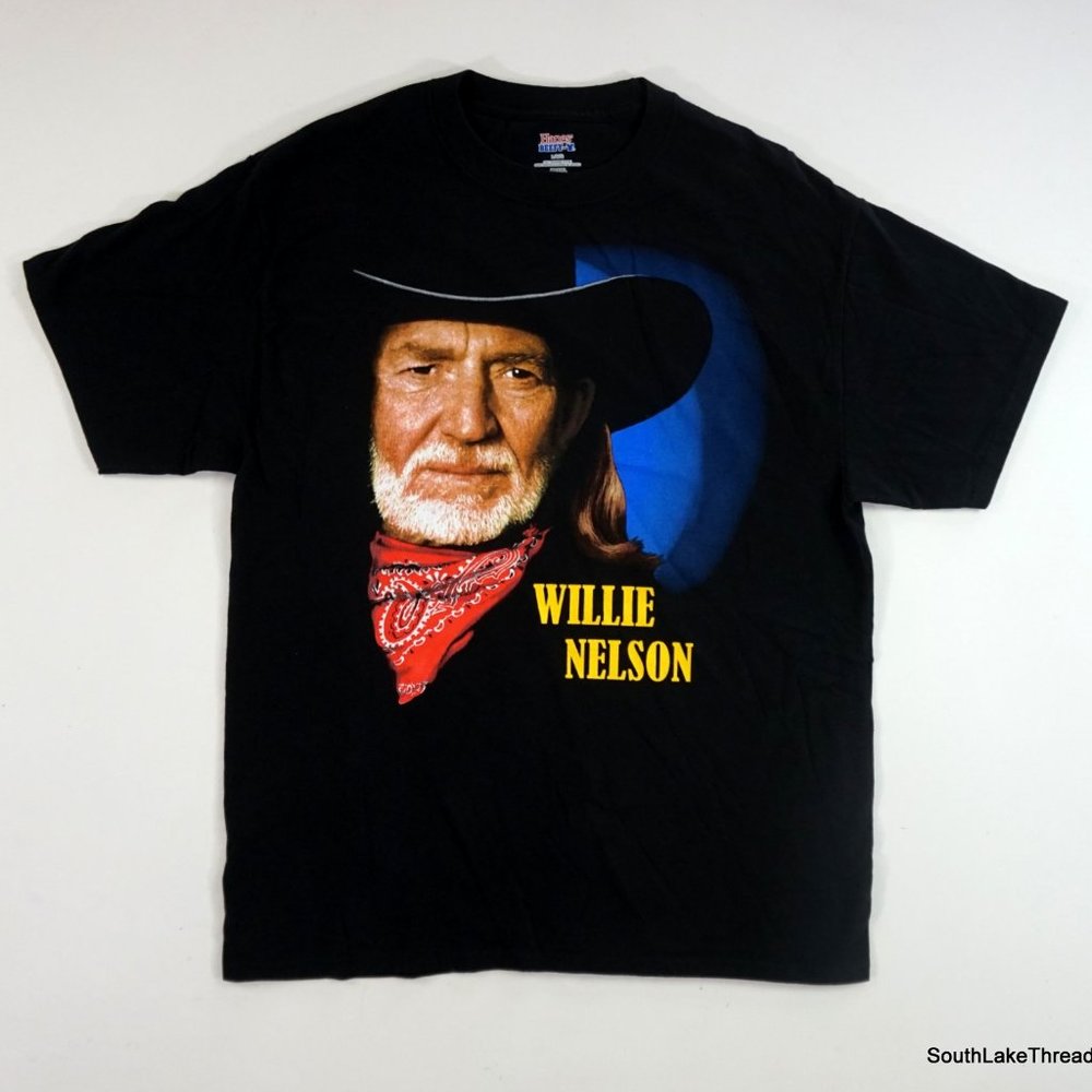 Willie Nelson Limited Edition 2017 Concert Tour Men's Large Black Hanes EUC /500